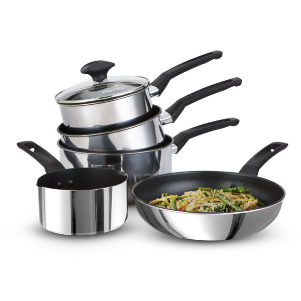 Prestige 9X Tougher 5 Piece Cookware Set Ultra Durable Stainless